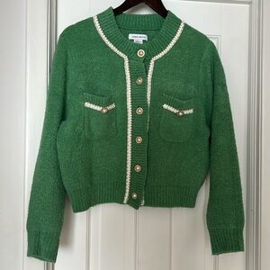 URBAN REVIVO Knitted jacket with mother-of-pearl buttons